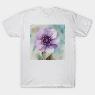 Large Purple Watercolour Flower T-Shirt